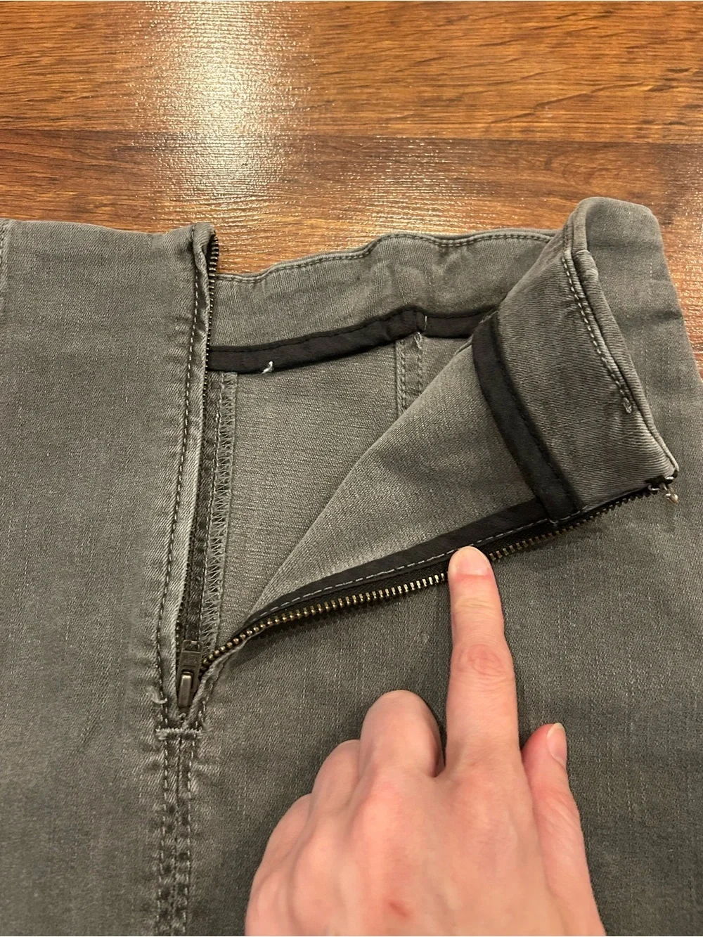 NWT Free People Modern Femme Gray Stretchy Denim Mini Skirt Womens Size 2